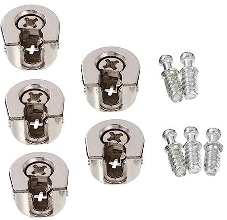 Anneome 5 StüCk MöBelverbinder Aus Legierung Exzenter Schrankverbinder Und Regalhalter FüR Stabile Holzregale Einlegeboden Befestigung Silber Praktische Drei-in-Eins Board Support