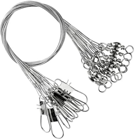 9Tong Freshwater Wire Fishing Leader Stainless Heavy Duty Wire Leader Fishing Saltwater Rigs Leaders Fishing Steel #3 40lb 9.8in 30pcs