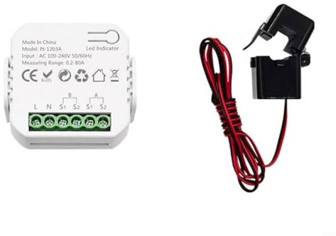 HOHOVYVY Smartmeter,Stromzähler Auslesen WLAN,Energiemonitor Für Tuya Für Smart Life Für ZigBee Mit CT-Stromsensorklemme(1CT)