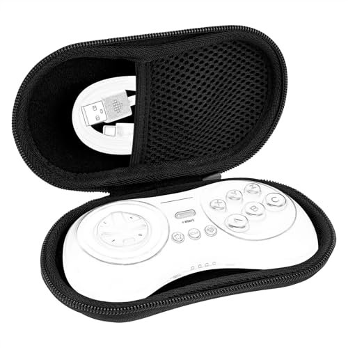GEEKRIA Game Controller Case Compatible with 8Bitdo NEOGEO / M30 / SN30 Pro, Hard Shell Controller Travel Case, Durable Storage Bag (Black)