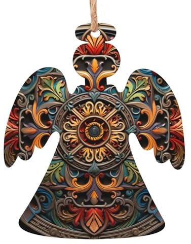 Medaillon Multi Print Tannenbaum Holz Ornamente Anhänger Handwerk Urlaub Deko Hängende Dekoration