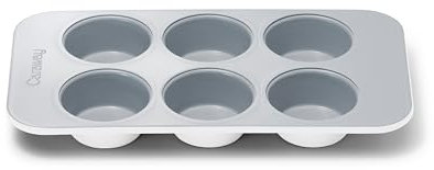 Caraway Teglia per muffin in ceramica antiaderente da 6 tazze, atossica, priva di PTFE e PFOA, adatta al forno, con anima in acciaio alluminato, piccola teglia per muffin per cuocere cupcake, muffin e