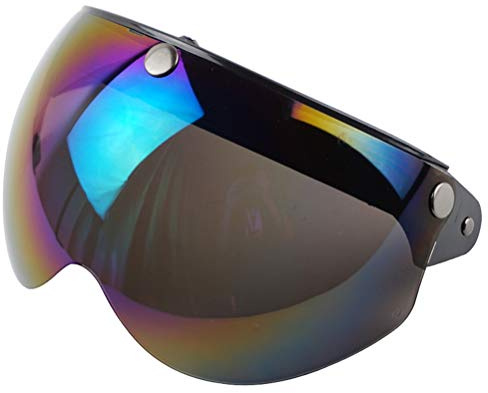 Keenso Helmvisier, Universal 3 Snap Retro Helm Visor Windschutz Sonnenschutz Halbgesicht Motorrad Helme Visor (Mehrfarbig)
