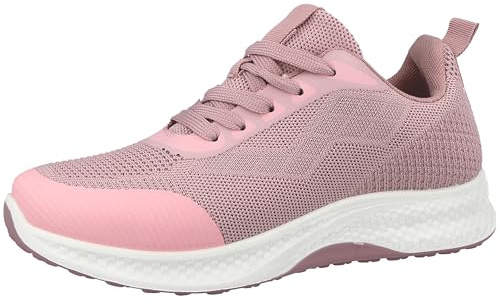 Women's Knit Athletic Trainers Breathable Mesh Lace Up Shoes