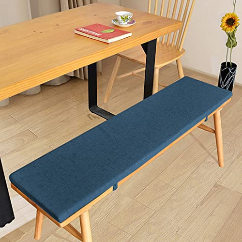 Cojín para banco de jardín de 2 y 3 plazas, 80 x 40 cm, color azul, para patio, columpio, interior/exterior, cojín impermeable para silla