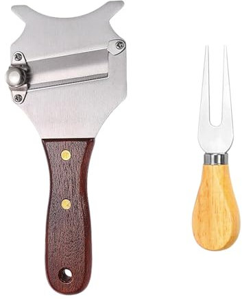 UOPJDD 1 Pièce Couteau À Truffe en Acier Inoxydable Et 1 Pièce À Poignée en Bois Couteau À Fromage, Outils De Cuisine, Râpe À Truffes, Trancheuse De Fromage.
