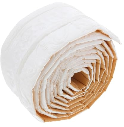 KONTONTY 2rolls Flexible Molding Trim Wall Molding Peel Stick Adhesive Baseboard Border Wall Decor