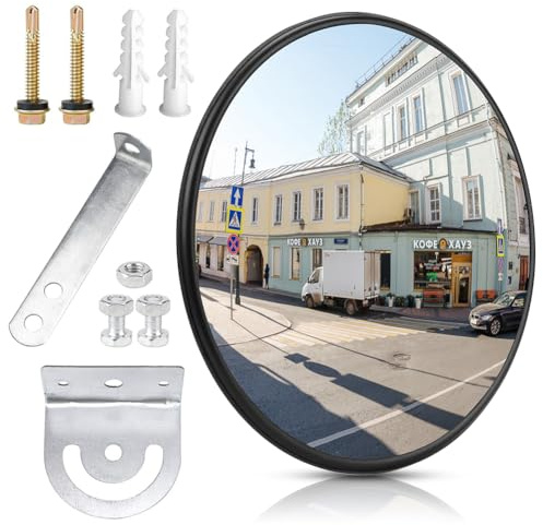 Verkehrsspiegel, 30cm Weitwinkel Konvexspiegel, Sicherheit Verkehrsspiegel | Weitwinkel Spiegel Konvex Rund, Panoramaspiegel, Parabolspiegel, Beobachtungsspiegel, für Garage, Verkehr, Büro, Hof, Lager