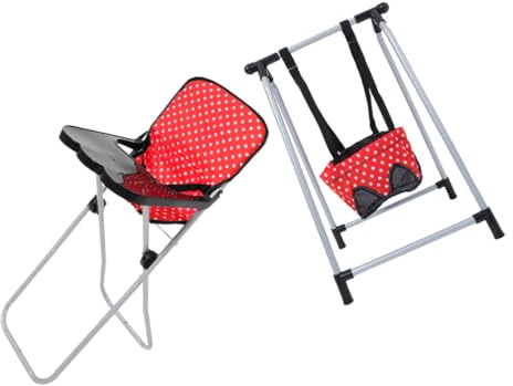 HONITANO 2pièces Accessoires pour Poupées Ensemble De Balançoire Et Chaise Haute Réaliste pour Encourager Le Jeu De Rôle Et Imagination des Filles