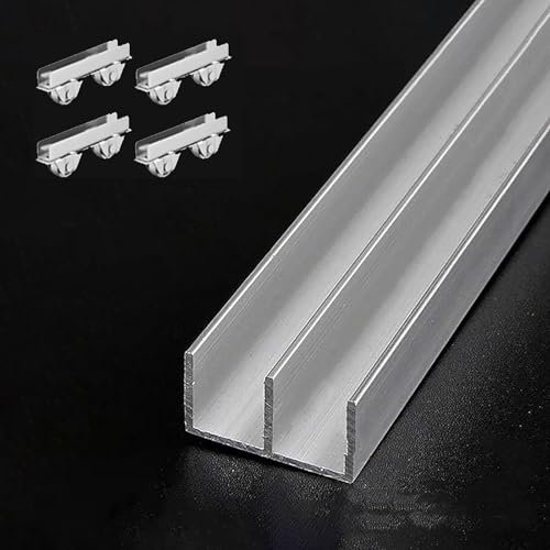 Acrylic Glass Sliding Door Track for Display Cabinet, Durable Aluminum Alloy Wheel System for Smooth Operation