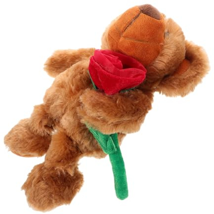 WOONEKY Peluche Morbido con Rosa per per Compleanni Anniversari e Matrimonio Peluche Carino per