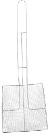 Gatuida Cuchara Coladora De Acero Inoxidable Cuadrada, Práctica Para Freír y Filtrar Aceite, Resistente y Duradera, Color Plateado, Utensilio Para Cocina Doméstica, Diseño Reforzado
