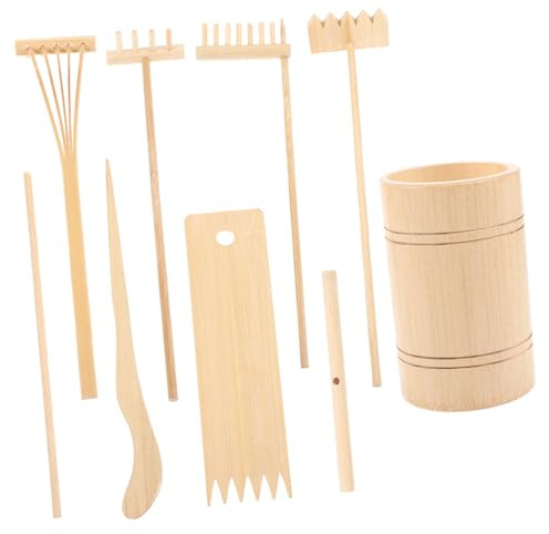 VANZACK Ensemble De 7 Mini Râteaux De Jardin Zen, Outils De Poussée pour Sable, Décoratifs Et Pratiques pour Bureau, Maison Et Yoga
