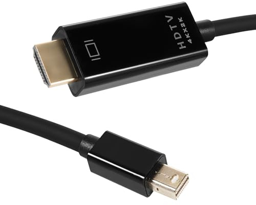 LUIRSAY Câble Mini DisplayPort vers HDMI 4K 1,8 m, Mini DP vers HDMI Moniteur pour Thunderbolt 1/2, 4K @ 30 Hz, compatible avec Mac-Book, i-Mac, Surface