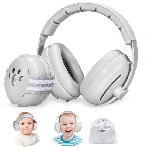 AIXMEET Paraorecchie 2 in 1 per bambini con riduzione del rumore, protezione acustica professionale per bambini da 0 a 36 mesi, riduce i danni all'udito e migliora il sonno