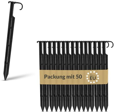 BAKOKI Set di 50 supporti per tubi da 16-20 mm, per irrigazione a goccia, ancoraggio a terra, micro drip, picchetti per sistema di irrigazione, forcella, gancio, picchetto, prodotto in UE