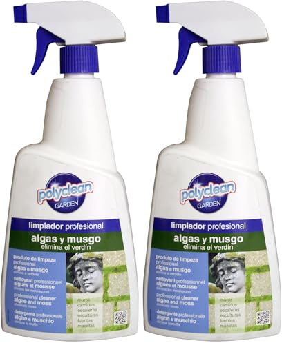 Flower - Limpiador Algas y Musgo Profesional 750ml | Elimina Verdín | Ideal para Muros, Caminos, Esculturas, Fuentes y Macetas, No aplica en color, Tamaño 13x5x27.5 cm, Material Plástico