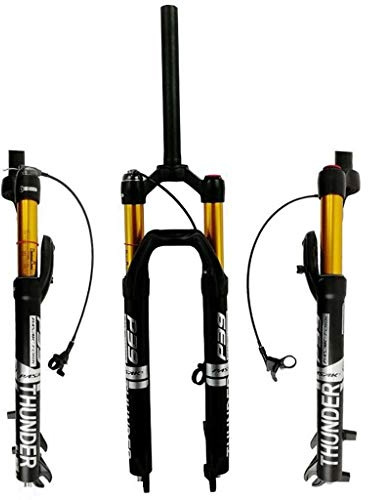 LHHL VTT Fourche Suspension Vélo 27,5/ 29 Pouces Alliage Magnésium Bicyclette Fourches À Air Frein À Disque Noir QR 9mm Voyage 105mm 1-1/8 pour VTT/XC(Silver,29inch)