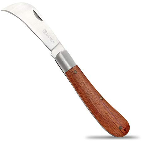 Linsen-Outdoors Stainless Steel Garden Pruning Knife, Folding Pocket Knife for Grafting, Weeding, Budding, Multi-Cutting Tool