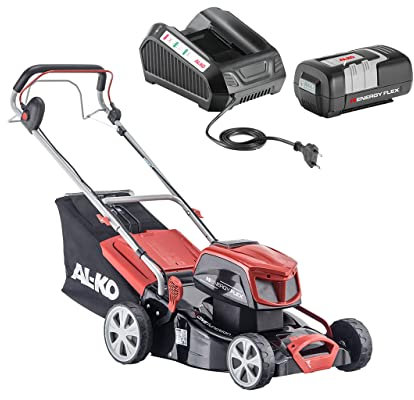 AL-KO Akku-Rasenmäher 42.9 Li SP Energy Flex (Li-Ion Akku 40 V / 4 Ah, 42 cm, Radantrieb, Stahlblechgehäuse, inkl. Akku und Ladegerät, zentrale Schnitthöhenverstellung, für Rasenfläche bis 400 m²)