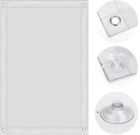 OBdeco Thermal Roller Blind, Skylight Sun Protection, Blackout Blind for Velux, Heat Protection, No Drilling, with Suction Cups (White, 96 x 115 cm)