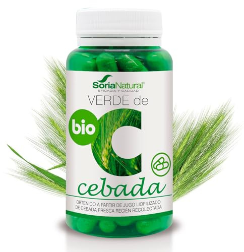 Soria Natural Verde de Cebada – Contribuye a Equilibrar tu Organismo - Aporta Alto Contenido en Ácidos Grasos Esenciales, Antioxidantes, Oligoelementos y Enzimas - 100% Natural - 80 Cápsulas de 580mg