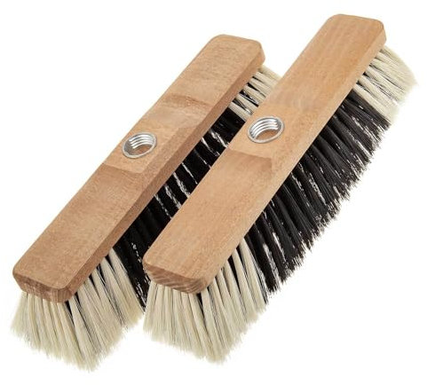 SIDCO Zimmerbesen 2X Hausbesen Holzbesen Kehrbesen Besenkopf mit Metall Schraubgewinde