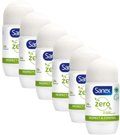 Sanex Zero% Protect & Control Roll-on Deodorant - 6 x 50 ml