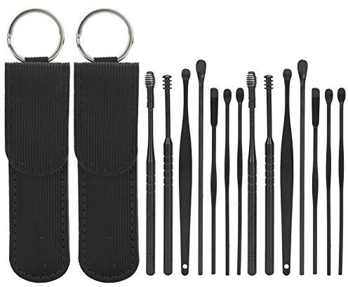 14 PCS Ear Wax Removal Kit Stainless Steel Ear Curette Tools with Cleaning Brush and Storage Box for Safe Ear Cleansing