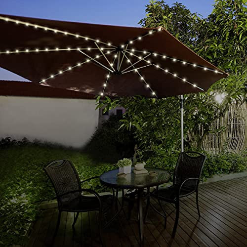 Netagon Garden Outdoor Waterproof Warm White 72 LED Parasol Umbrella Lighting Fairy String Lights with Timer Function