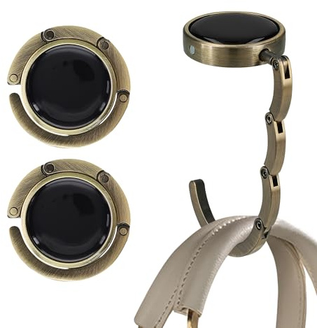 kwmobile Taschenhalter für Tisch - 2x Handtaschenhalter für Tisch - Taschenhaken faltbar - Taschen Aufhänger - Taschen Halter Haken - Tischhaken Set