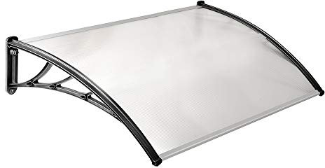 TERRE JARDIN Marquise de Porte/auvent de Porte - 80 x 150 - Noir