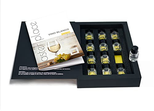 TASTERPLACE Set de aromas de vino blanco - versión en español - para sommeliers - para amantes del vino - herramienta de degustación