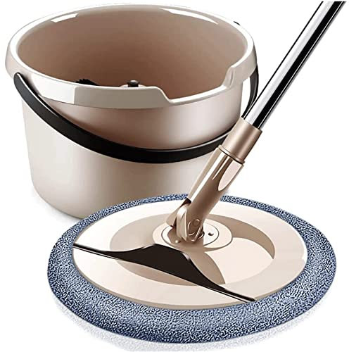 OLOTU Fregona Redonda Plegable fregona automática para el hogar 90 ° sin ángulo Muerto con fregona de Cubo Mango Ajustable fregona Perezosa para el Suelo