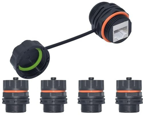 PENGLIN 5PCS RJ45 CAT6A Ethernet LAN Einbaubuchse IP68 Wasserdicht, | RJ45 Outdoor Lan Panel Kupplung, RJ45 Geschirmte CAT6A Durchgangsbuchse