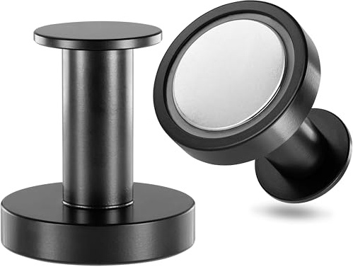 POPPSTAR Crochet Magnétique Rond Extra Fort, 2 Crochets Magnétiques Noirs en Néodyme, pour Vêtements & Serviettes