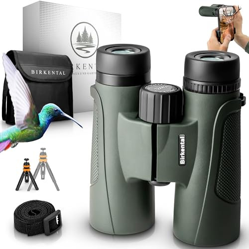 Birkental Fernglas Erwachsene 12x42 inkl. Zubehör-Anfänger und Profis-HD Zoom,wasserdicht,leicht,kompakt-auch für Brillenträger-breites Sichtfeld Feldstecher-Jagd,Vogelbeobachtung,Astronomie,(Grün)