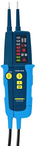 Kopp Spannungs- und Durchgangsprüfer, LED-Anzeige, 12-1000V AC/DC, 30 mA FI-Test + Drehfeldanzeige, CAT III 1000V/CAT IV 600V, 324270019