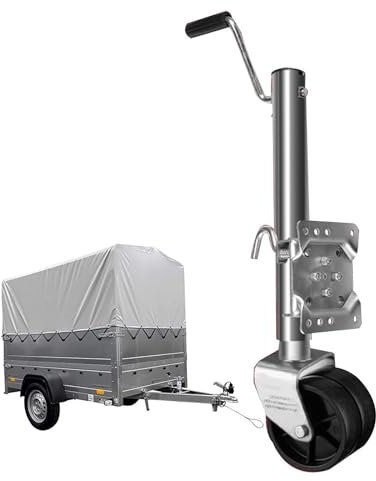 QICBYING Stützrad Trailer Bugrad - Teleskopstützrad, Anhängerstützrad, Robuste Anhängerräder, Mit 15 cm Doppelrad, Vertikale Belastung 675 Kg, Für Boot, Wohnmobil, Yacht, Wohnwagen