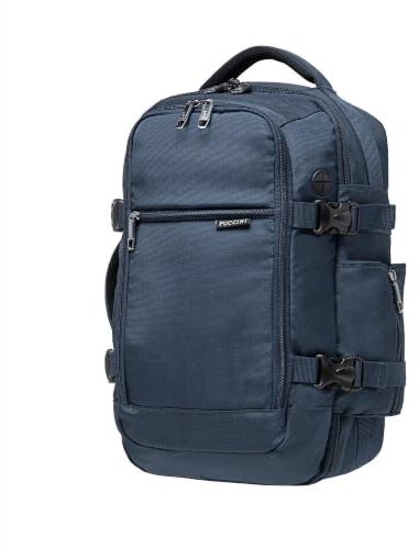 PUCCINI Easy Pack Handgepäck Rucksack 40x20x25 cm für Ryanair Reiserucksack Unter Sitzplatz Kabinentasche Flugzeug Reisetasche für Herren und Damen Multifunktionsrucksack 18L Dunkelblau