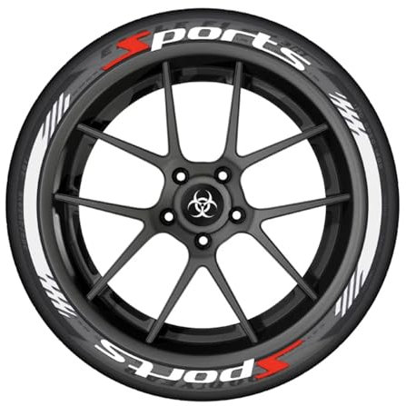 Pegatinas 3D para Neumáticos Ruedas de coche | Pegatinas Decorativas Deportivas para Ruedas de Coche | PVC Resistente al Agua | Compatible con Mayoría de Coches y Motos