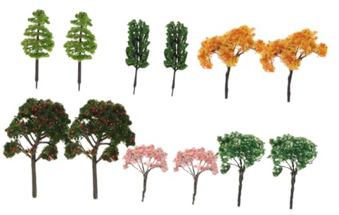 SEWACC 24pièces Arbre Miniature Décoratif Arbres Artificiels pour Paysage Diorama Comprend Pêchers Pommiers Miniatures pour Aménagement Paysager Et Modélisme