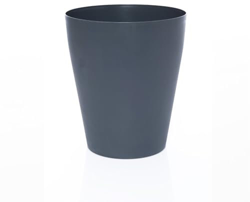 Sinoba Papelera de plástico ideal para habitación infantil, oficina, cocina, altura 26,5 cm, 12 l, color gris azulado