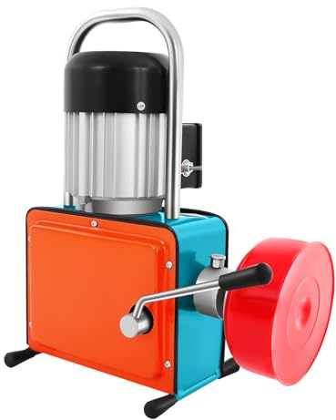 Elektrische Rohrreinigungsmaschine 1000W, Rohrreinigungsgerät mit 12m Lange Spirale für Ausbaggern Abwasserrohren, Toilettenschächten