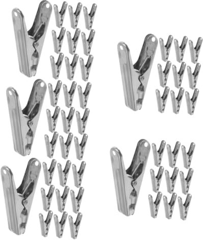 Cabilock Lot De 5 À Linge Robustes en Acier Inoxydable Coupe-Vent pour Draps Serviettes Linge 10 Pièces X 5