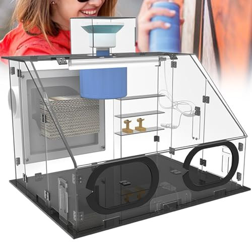 ExoticaBlend Airbrush Spritzkabinen Bausatz, Tragabre Airbrush-Absauganlage, Airbrush Spritzkabine Absauganlage für Airbrush Modellbau, Lackierarbeiten,50 * 43 * 36cm