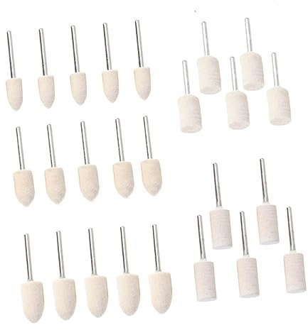 JEWEDECO 30pcs Wool Polishing Wheels Set Flap Wheel for Drill Glass Jewelry Beauty Equipment Stainless Steel