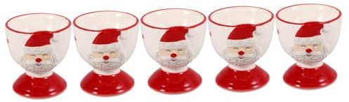 OFFSCH 5stücke Eierbecher Keramik Im Weihnachtsdesign Multifunktionale Weihnachtsdekoration Und Eierhalter Für Festliche Anlässe Für Frühstück Und Brunch