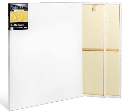 Elan sträckta dukar 90 x 120 cm 380 GSM, 3-pack A0-duk för oljemålning, extra stor duk för målning 90 x 120, oljemålningsdukar