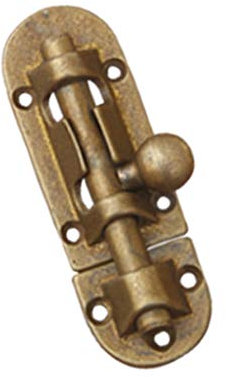 Vintage-Schloss Antikes Vintage-Schloss 1 Stück Messing Türriegel Antik Vintage Chinesische Hardware Zubehör Holztürriegel Schloss Möbelbeschläge(Argento)